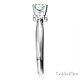 3-Stone Knife-Edge Cathedral Round-Cut CZ Engagement Ring in 14K White Gold thumb 2