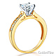 Cathedral-Set 1-CT Round-Cut CZ Engagement Ring in Two-Tone 14K Yellow Gold thumb 1