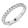 2.5mm Scallop Round-Cut CZ Eternity Ring Wedding Band in 14K White Gold 0.75ctw thumb 0