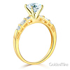 1-CT Round-Cut & Side Baguette CZ Engagement Ring in 14K Yellow Gold thumb 1