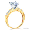 1.25 CT Princess-Cut & Side Baguette CZ Wedding Ring Set in 14K Yellow Gold thumb 2