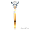 1.25 CT Princess-Cut & Side Baguette CZ Wedding Ring Set in 14K Yellow Gold thumb 3