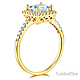 1-CT Princess-Cut & Round Side Halo CZ Engagement Ring in 14K Yellow Gold thumb 1