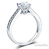 Milgrain 1-CT Round-Cut CZ Engagement Ring Set & Pave Stones in 14K White Gold thumb 2
