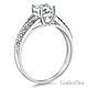 Split Shank Cathedral Knife-Edge 1-CT Round-Cut CZ Engagement Ring in 14K White Gold thumb 1