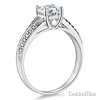 Split Shank Cathedral Knife-Edge 1-CT Round-Cut CZ Engagement Ring in 14K White Gold thumb 1