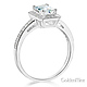 Halo 1-CT Radiant-Cut CZ Engagement Ring with Side Pave in 14K White Gold thumb 1