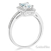 Halo 1-CT Radiant-Cut CZ Engagement Ring with Side Pave in 14K White Gold thumb 1
