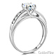 Cathedral Trellis-Set 1-CT Round-Cut CZ Engagement Ring in 14K White Gold thumb 1