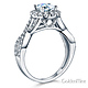 Woven Criss-Cross Halo 1-CT Round-Cut CZ Engagement Ring in 14K White Gold thumb 1