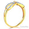 Flourish Round Cubic Zirconia Infinity Ring in Two-Tone 14K Yellow Gold - Women thumb 1