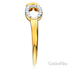 Flourish Round Cubic Zirconia Infinity Ring in Two-Tone 14K Yellow Gold - Women thumb 2