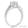 Split Shank Knife-Edge 1-CT Round CZ Engagement Ring in Sterling Silver (Rhodium) thumb 1