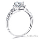 Split Shank Halo 1-CT Round CZ Engagement Ring in Sterling Silver (Rhodium) thumb 1