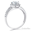 Split Shank Halo 1-CT Round CZ Engagement Ring in Sterling Silver (Rhodium) thumb 1
