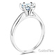 6-Prong Cathedral Round CZ Engagement Ring Solitaire in Sterling Silver (Rhodium) thumb 2