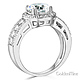 Art Deco Halo 1-CT Round-Cut CZ Engagement Ring in Sterling Silver (Rhodium) thumb 2