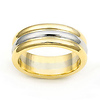 6.5mm Three-Row 14K Two Tone Gold Wedding Band - SIZE 10 ONLY thumb 1