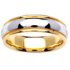 6.5mm Classic Dome Milgrain 14K Two-Tone Gold Wedding Ring thumb 0