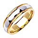 6.5mm Classic Dome Milgrain 14K Two-Tone Gold Wedding Ring thumb 1