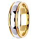 6.5mm Classic Dome Milgrain 14K Two-Tone Gold Wedding Ring thumb 2