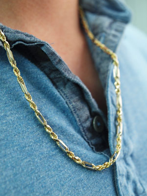 4mm Milano 14K Two Tone Gold Rope Chain
