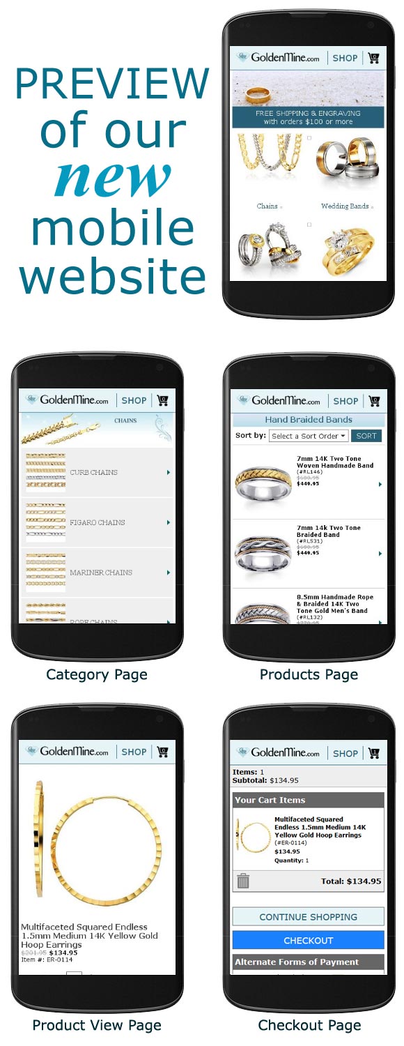 Preview of GoldenMine's mobile site