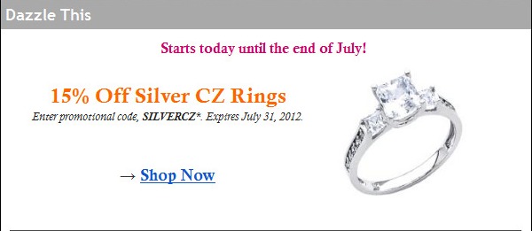 Silver CZ Ring Sale - GoldenMine.com