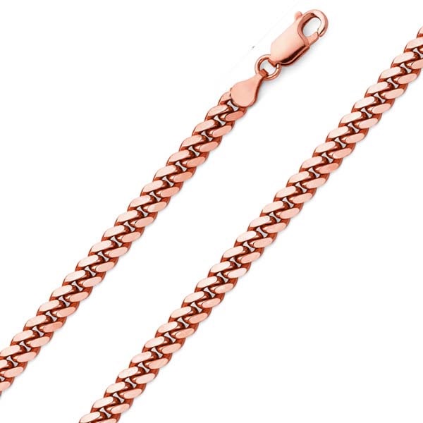 Men's 14K Rose Gold Curb Link Bracelet - Apples of Gold Jewelry