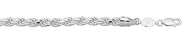 Diamond Cut Silver Rope Chain