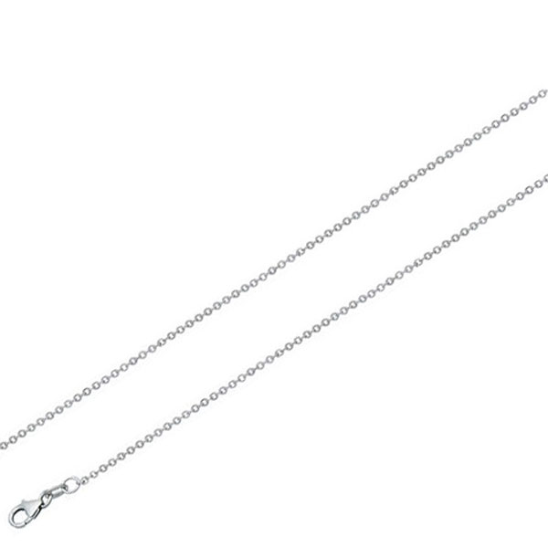 0.9mm 14K White Gold Micro Rolo Link Chain Necklace 16-30in