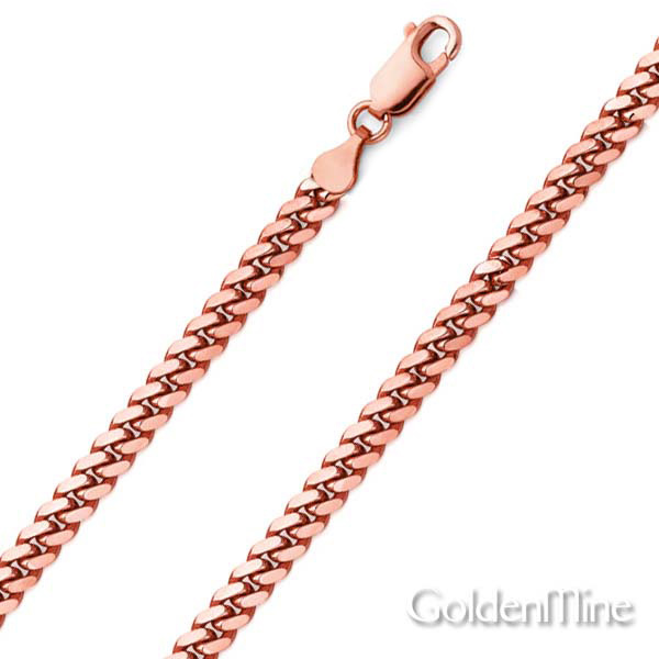 6mm 14K Rose Gold Men's Miami Cuban Link Chain Necklace 20-30in