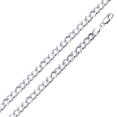 4mm Sterling Silver Men's Curb Cuban Link Chain Necklace 16-30in