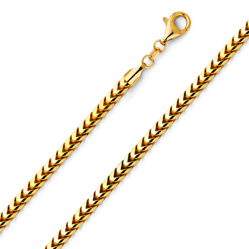 3.7mm 14K Yellow Gold Franco Chain Necklace 20-30in