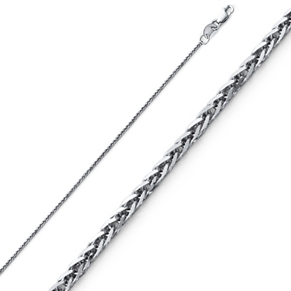 Details about   1.1 MM 14K White Gold Round Wheat Mat Finish Light Chain Necklace 16-24"