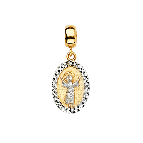 Mini Faceted Divino Nio Jess Pedant in 14K Two-Tone Gold