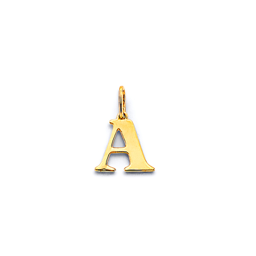 Mini Classic Uppercase Serif Initial Pendant in 14K Yellow Gold