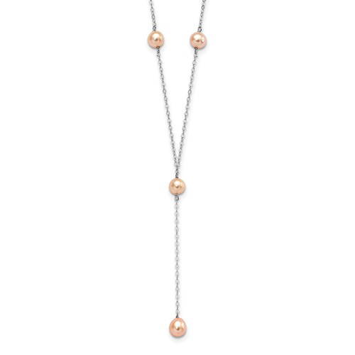 Sterling Silver Cultured Pink Pearl Y-Necklace