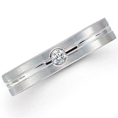 4mm Diamond Flat Comfort Fit Benchmark Promise Ring (0.06ctw)