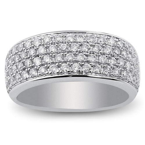 Diamond Wedding Band Ring 0.26 Ct Round Cut 14K White Gold Micropave Anniversary 