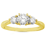 gold three stone diamond ring