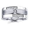 14K White Gold Designer Diamond Wedding Band