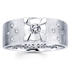 Checker Starburst 14K Diamond Wedding Ring