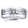 Three Diamond 14K White Gold Wedding Band