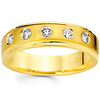 Round Bezel Set Diamond 14K Yellow Gold Wedding Ring