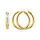 Medium Round-Cut CZ Hoop Earrings - 14K Yellow Gold 1.2 inch thumb 0