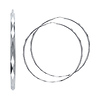 Faceted Endless Large Hoop Earrings - 14K White Gold 1.5mm x 1.8 inch