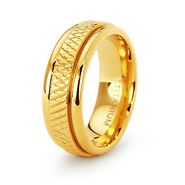 7mm 18K Plated Titanium Cross Cut Wedding Ring