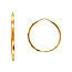 Faceted Endless Medium Hoop Earrings - 14K Yellow Gold 1.5mm x 1 inch