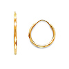 Faceted Endless Mini Hoop Earrings - 14K Yellow Gold 1.5mm x 0.5 inch